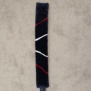 Navy, White, and Red Sheared Beaver Fur Headband